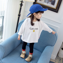 Childrens white smiling face t-shirt spring autumn clothing for men and women 100 hitch loose long sleeve blouses and childrens pure cotton undershirt