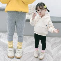 Girl Beats Bottom Pants Autumn Winter New Children Foreign Air Outwear Splicing Thread Cotton Plus Suede Canada Thick Warm Pants