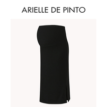 French ARIELLE DE PINTO maternity wear summer high-waist belly-supporting slit hip-covering black skirt