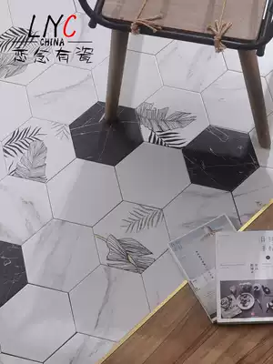 Nordic ins Wind hexagonal tiles kitchen powder room Jazz white marble non-slip floor tiles balcony hexagonal tiles