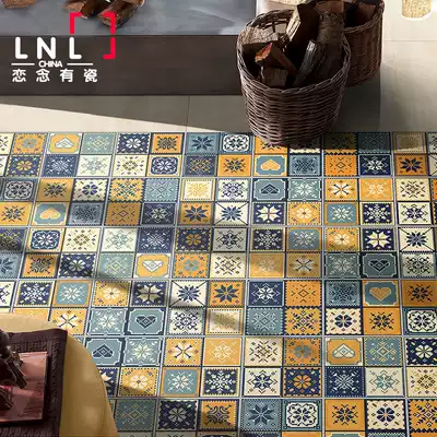 Simple modern pixel tile retro balcony dining room kitchen wall tile powder room tile non-slip kitchen and bathroom floor tiles 30