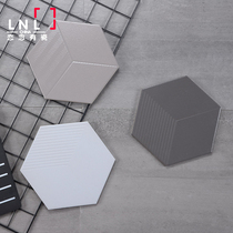 Nordic mix and match hexagonal tiles kitchen bathroom wall tiles black and white gray concave and convex mix and match tiles non-slip floor tiles 200230