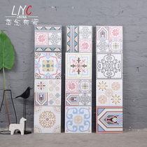 Nordic pink fresh small tiles Bathroom wall tiles Kitchen balcony bathroom floor tiles Non-slip cement tiles 200