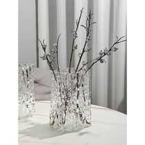 Ins style high-end home light luxury hydroponic vase glass transparent flower arrangement rose flowers living room table decorations