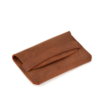 pihoo handmade leather card holder retro leather card holder leather case document bag simple mens and womens ultra-thin wallet