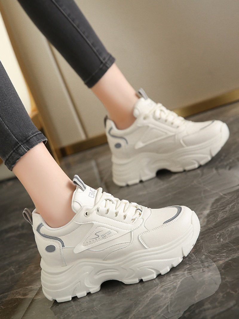 Platform Sneakers for Petite Women, Versatile Thick-Soled Shoes, 2025 Spring and Autumn New Style, Breathable Casual Sports Shoes