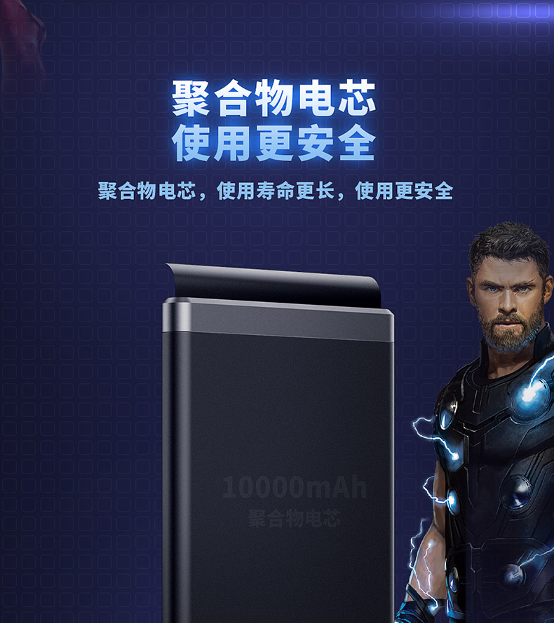 Marvel sạc 10000 mAh dung lượng lớn polymer Apple Huawei kê điện thoại di động sạc nhanh di động cung cấp năng lượng di động phổ quát Iron Man Spider-Man Avengers Alliance - Ngân hàng điện thoại di động xiaomi gen 3