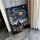 2024 Van Gogh Starry Sky Diamond Painting Всемирная живопись Cross вышивка 2023 Новая гостиная спальня Светлый роскошный крыльцо