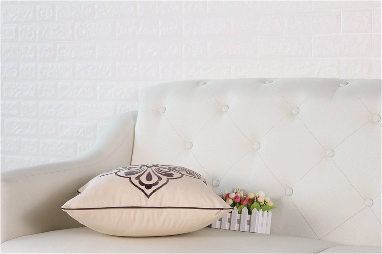Vỏ gối thêu cotton sang trọng của Mỹ không có lõi vuông Gió Bắc Âu sofa gối đệm phòng khách gối tựa lưng cho bà bầu