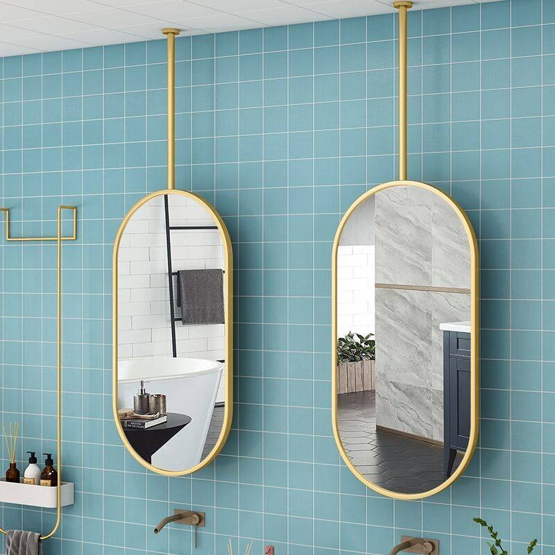 Nordic hanging ceiling bathroom mirror hanging mirror homestay hotel beauty salon powder room bathroom mirror oval hanging mirror