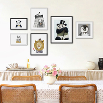  Nordic apartment small apartment living room wall photo wall solid wood photo frame combination decoration Free printing photos