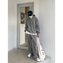 Value Clearance #HOZI Plus Fleece Sportsuit Side Spray Paint Stripe Trend Hood Casual Sweatshirt Simple