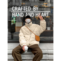 A super-valued clearance#HOZI简约立领棉衣竖条毛绒面料百搭短款棉袄韩版ins外套 a long time off.