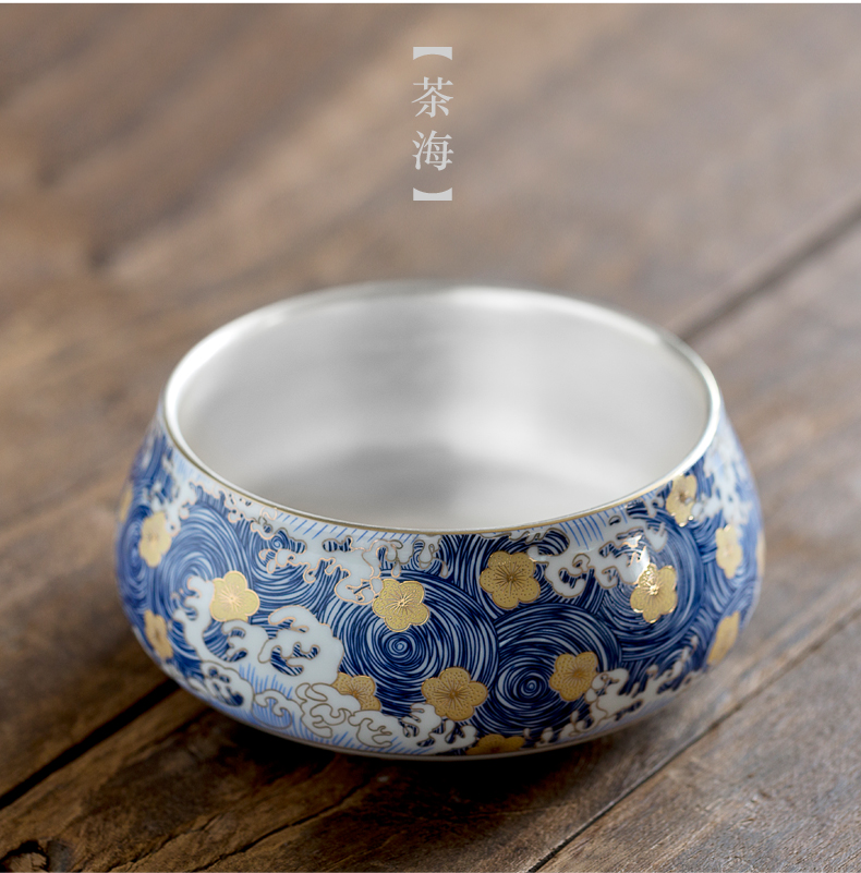 Tea to wash to wash large extra - large ceramic building water in a bowl silver writing brush washer washed blue coppering. As kung fu Tea Tea accessories