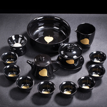 Tianmu Glaze Jianzhan Tea Set Home Gift Set Home Gift Set Wooden Teapot Master Cup Office Simple Tea Breeder