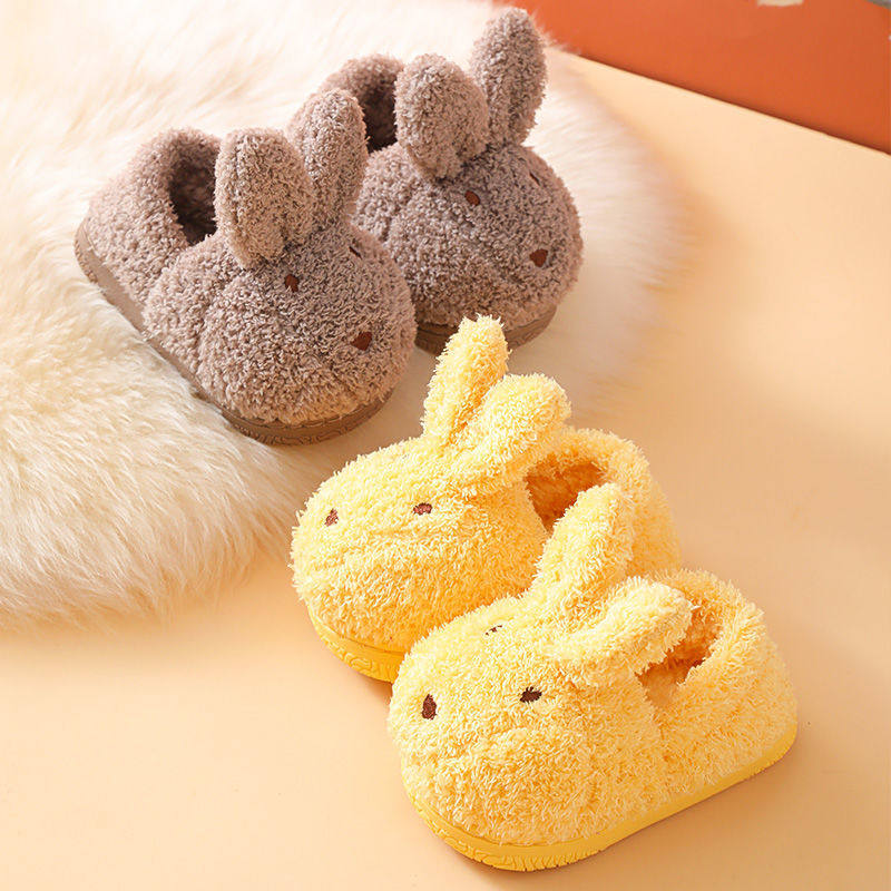 Children's cotton slippers boys and girls baby plush slippers autumn and winter home shoes indoor warm non-slip Baotou