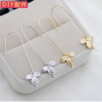 s925 sterling silver ear hook pearl long earrings butterfly female earrings semi-finished earrings earrings handmade diy accessories