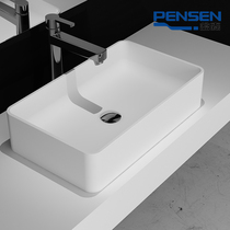 Pans on the upper basin of the beautiful stone artificial stone wash basin wash basin square basin 2219