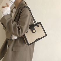 Retro large capacity bag female 2020 New Tide Net red color tote bag Joker ins small square bag shoulder bag