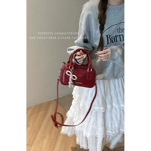 Красная сумка через плечо, небольшая сумка, Южная Корея