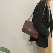 ins style briefcase bag female 2019 new vintage fashion crocodile small square bag shoulder crossbody chain bag