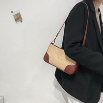 Senior sense French niche bag bag female 2021 New Tide retro frosted armpit bag shoulder Hand bag baguette bag
