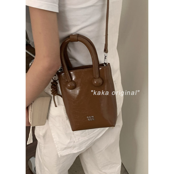 手拎小托特包包女2024新款潮韩国小方包百搭超火斜挎包红色包包