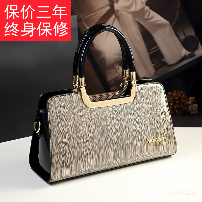 Genuine Leather Women's Bag 2026 New Fashion Trendy Style Cowhide Casual Bag Middle-Aged Mom Bag Handbag Shoulder Crossbody Genuine Leather Women's Bag 2026 New Fashion Trendy Style Cowhide Casual Bag Middle-Aged Mom Bag Handbag Shoulder Crossbody