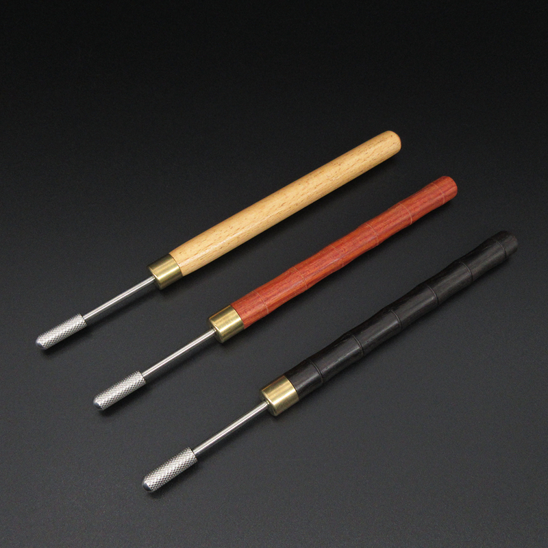 Edge oil pen Leather oiling edge sealing paint sandalwood handle Stainless steel head smooth DIY leather leather art hand tool