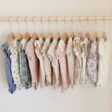 Детское милое дышащее боди для ползания для девочек, короткий рукав, цветочный принт