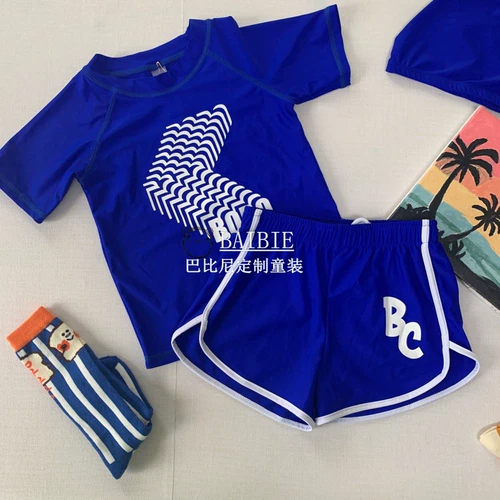 Брендовый детский раздельный лонгслив, купальник для плавания, быстросохнущие штаны, европейский стиль, защита от солнца