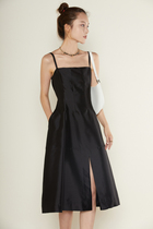 Little sister ritual banquet thin temperament silk wool chest type age reduction sling dress women dress dress dress women winter