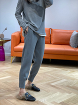 Xiangjia takes off from dusk Medium thickened vertical cut elastic waist casual sports pants drawstring pants womens autumn and winter