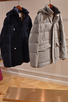Xiangjia takes off from dusk Windproof wool cashmere wool Goose down down jacket mens hooded jacket Autumn and winter