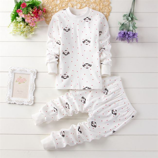 Cotton mùa thu và mùa đông trẻ em đồ lót cotton mùa thu quần cotton Bộ đồ lót trẻ em nam và nữ trẻ em - Quần áo lót