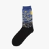 Nghệ thuật retro trừu tượng sơn dầu van Gogh sao không khí vớ dài vớ nữ vớ cotton vớ thủy triều nam và nữ đôi vớ - Vớ bông