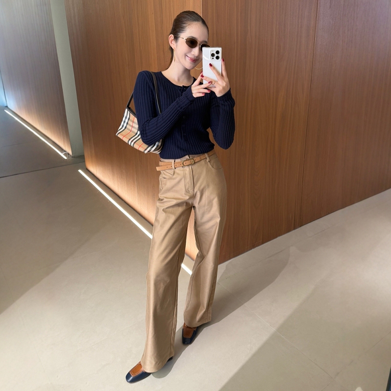 Onivintage 2026 Autumn Old Money Style Twill Straight Casual Pants Women's High Waist Slimming Long Pants Onivintage 2026 Autumn Old Money Style Twill Straight Casual Pants Women's High Waist Slimming Long Pants