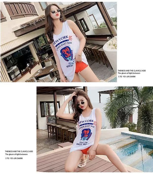 Áo tắm nữ giảm béo bụng cho sinh viên mùa hè đơn giản, cá tính chia ba mảnh bên bờ biển phong cách mới - Bộ đồ bơi hai mảnh áo tắm 2 mảnh cạp cao