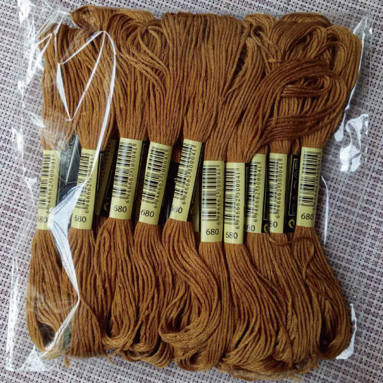 Cross stitch thread No 680 Embroidery thread 20 pieces 8 meters embroidery embroidery wiring repair line Cross stitch insole line