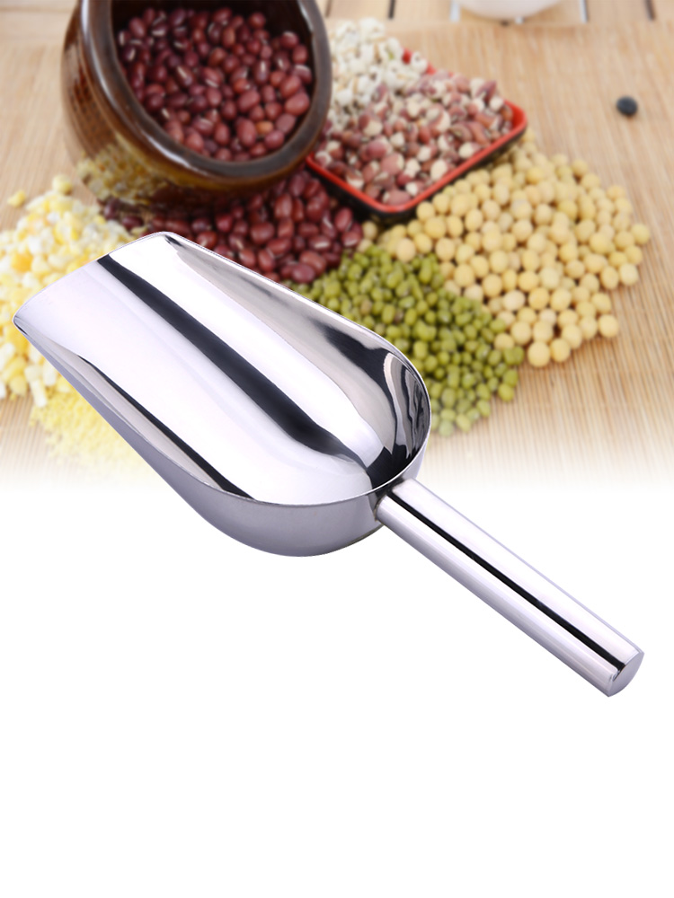 Stainless steel ice shovel thickened food dry fruit shovel Grain flour rice shovel Flat shovel Tea popcorn melon seed shovel