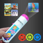 儿童早教投影仪手电筒图案迷你发光投影灯小孩宝宝睡前故事玩具