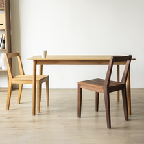 None is all Unprinted Japanese Nordic Black Walnut White Oak Solid wood log Round rectangular dining table desk