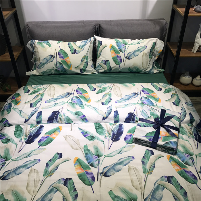 tối giản hiện đại tinh khiết tờ 60 bông của Mỹ cưới vải cotton Ai Cập sateen bông một gia đình bốn mô hình mô hình tấm lắp - Bộ đồ giường bốn mảnh chăn ga gối everon