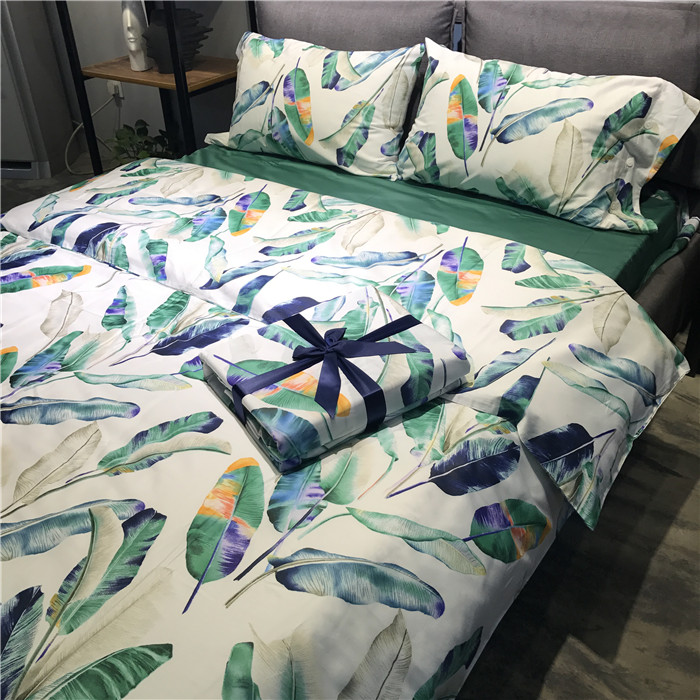 tối giản hiện đại tinh khiết tờ 60 bông của Mỹ cưới vải cotton Ai Cập sateen bông một gia đình bốn mô hình mô hình tấm lắp - Bộ đồ giường bốn mảnh chăn ga gối everon