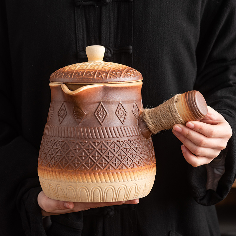 Large Clay Pot with Lid for Brewing Tea, Cooking Milk Tea, Roasting Tea, Boiling Water, Making Herbal Tea, and Cooking Soup and Porridge