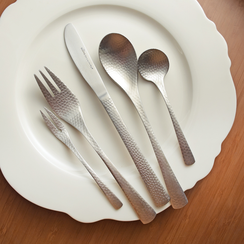 Matte Ice Pattern 304 Stainless Steel Western Steak Knife, Fork, Spoon, Pasta Fork, Fruit Fork, Coffee Spoon