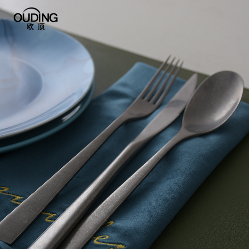 Nordic snowflake INS design restoring ancient ways is 304 stainless steel tableware steak knife and fork spoon, fruit fork long handle coffee spoon