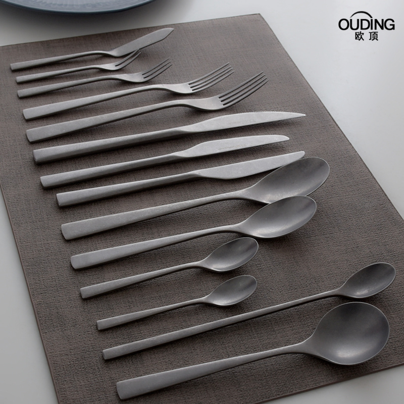 Nordic snowflake INS design restoring ancient ways is 304 stainless steel tableware steak knife and fork spoon, fruit fork long handle coffee spoon