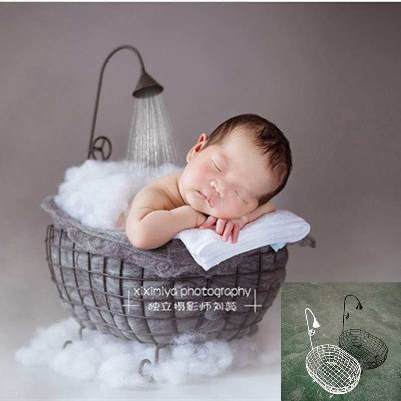 Newborn Photo Props Basket Children Photography Assistant Frame Baby Baby Full Moon Camera Small Bathtub Sofa Props