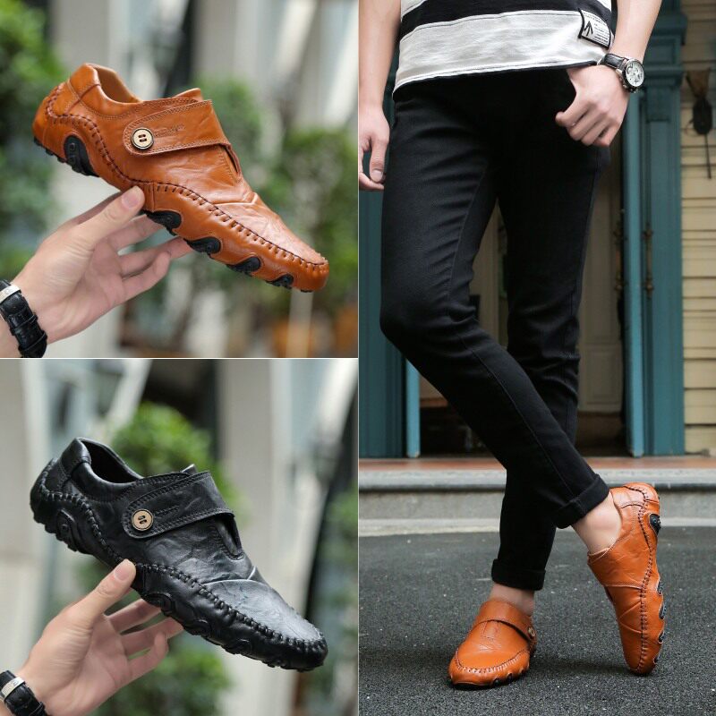 Cabbage price pick up leakage leather men's shoes broken code clearance toe layer cowhide driving peas shoes octopus casual leather shoes
